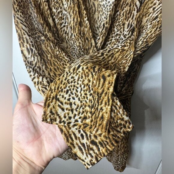 NWT Reformation Brooke Animal Instinct Leopard Wrap Puff Long Sleeve Dress XS - Picture 5 of 16